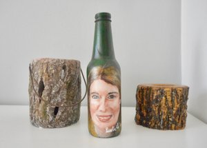 Art portraits on beer bottles portretten op lege bierflesjes origineel kunst unieke cadeau idee