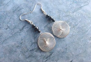 Silver hematite earrings zilveren hematiet oorbellen handgemaakt